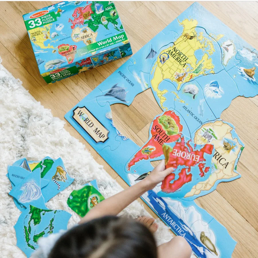 Melissa & Doug - World Map Floor Puzzle 33 Pieces - Image 3