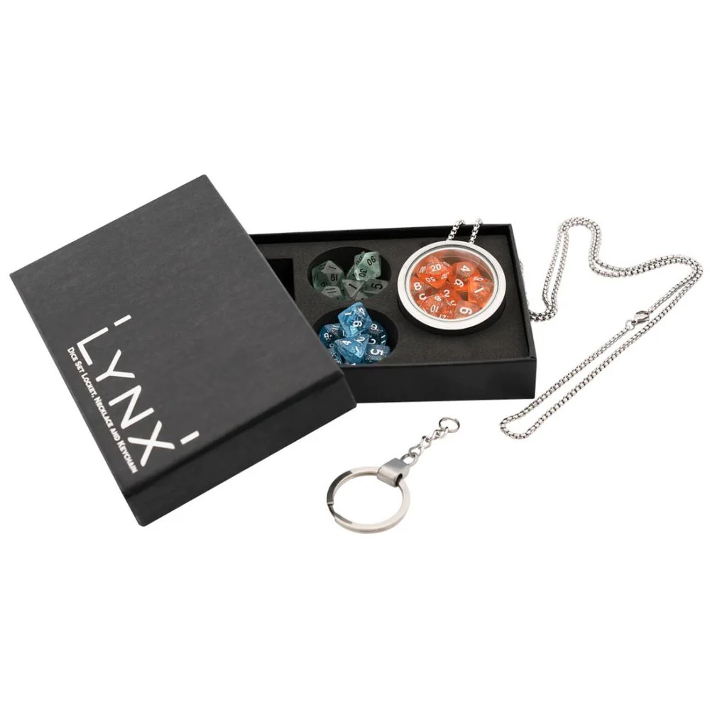 Mini Dice Locket-Hanger with Chain and Keychain
