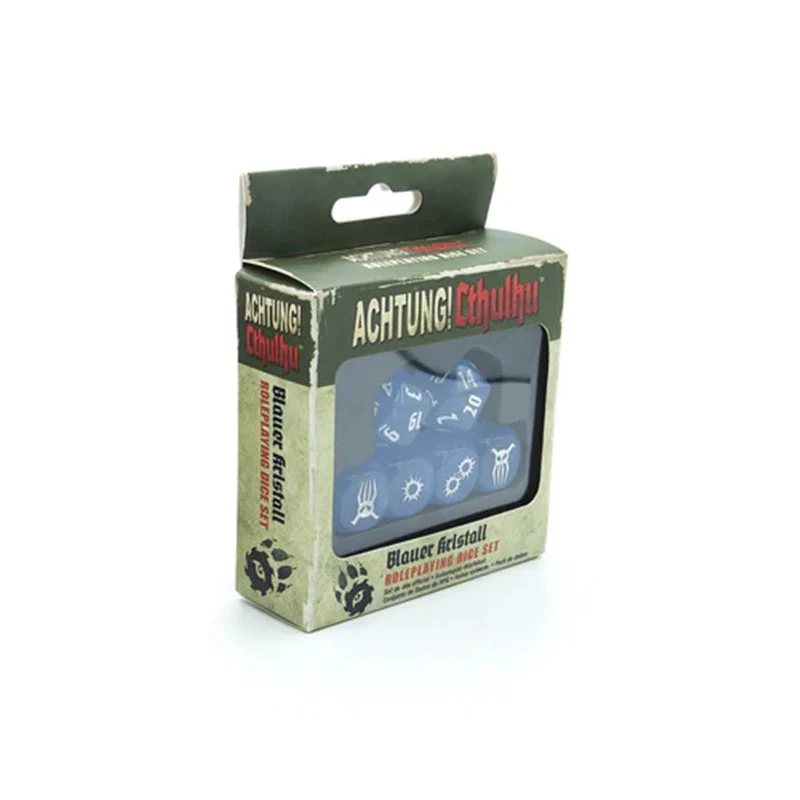 Modiphius - Achtung! Cthulhu 2D20 Blauer Kristall RPG Dice Set
