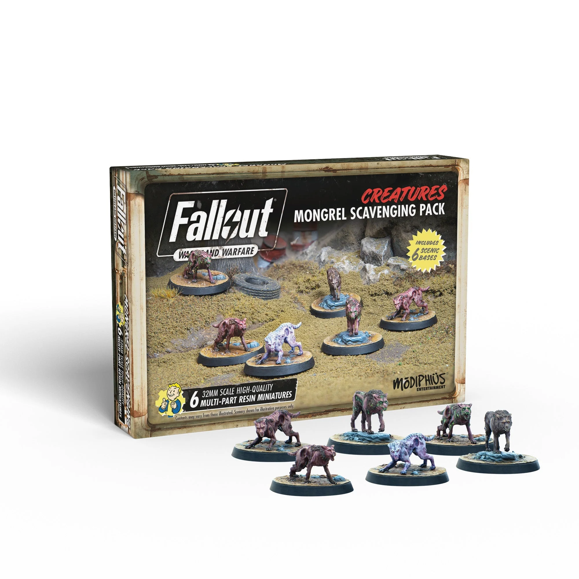 Modiphius Fallout: Wasteland Warfare - Creatures - Mongrel Scavenging Pack (MUH052228)