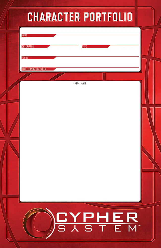 Monte Cook Games Cypher System RPG Character Portfolio