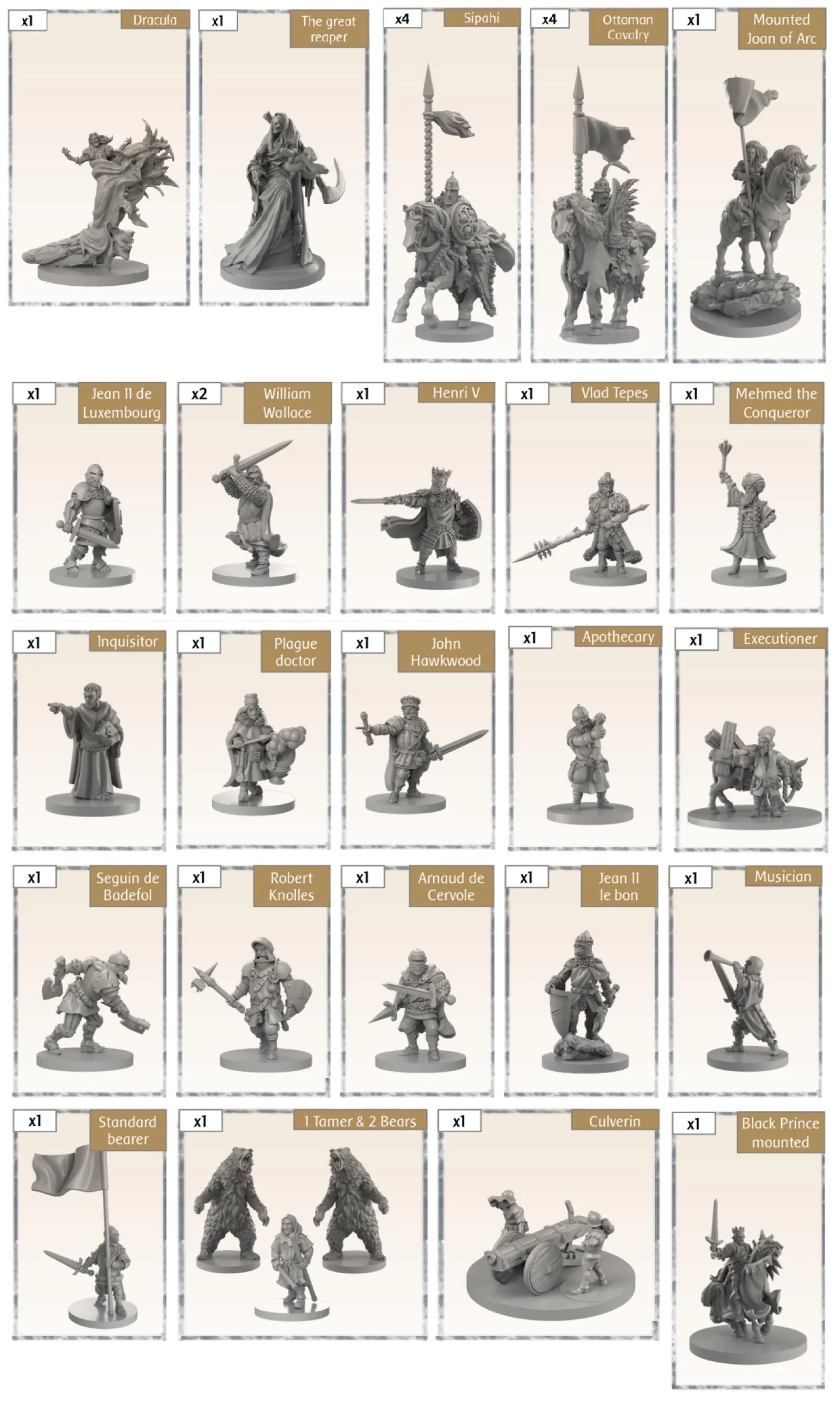 Mythic Games Time of Legends: Joan of Arc 1.5 Reliquary 1. Extra Miniatures
