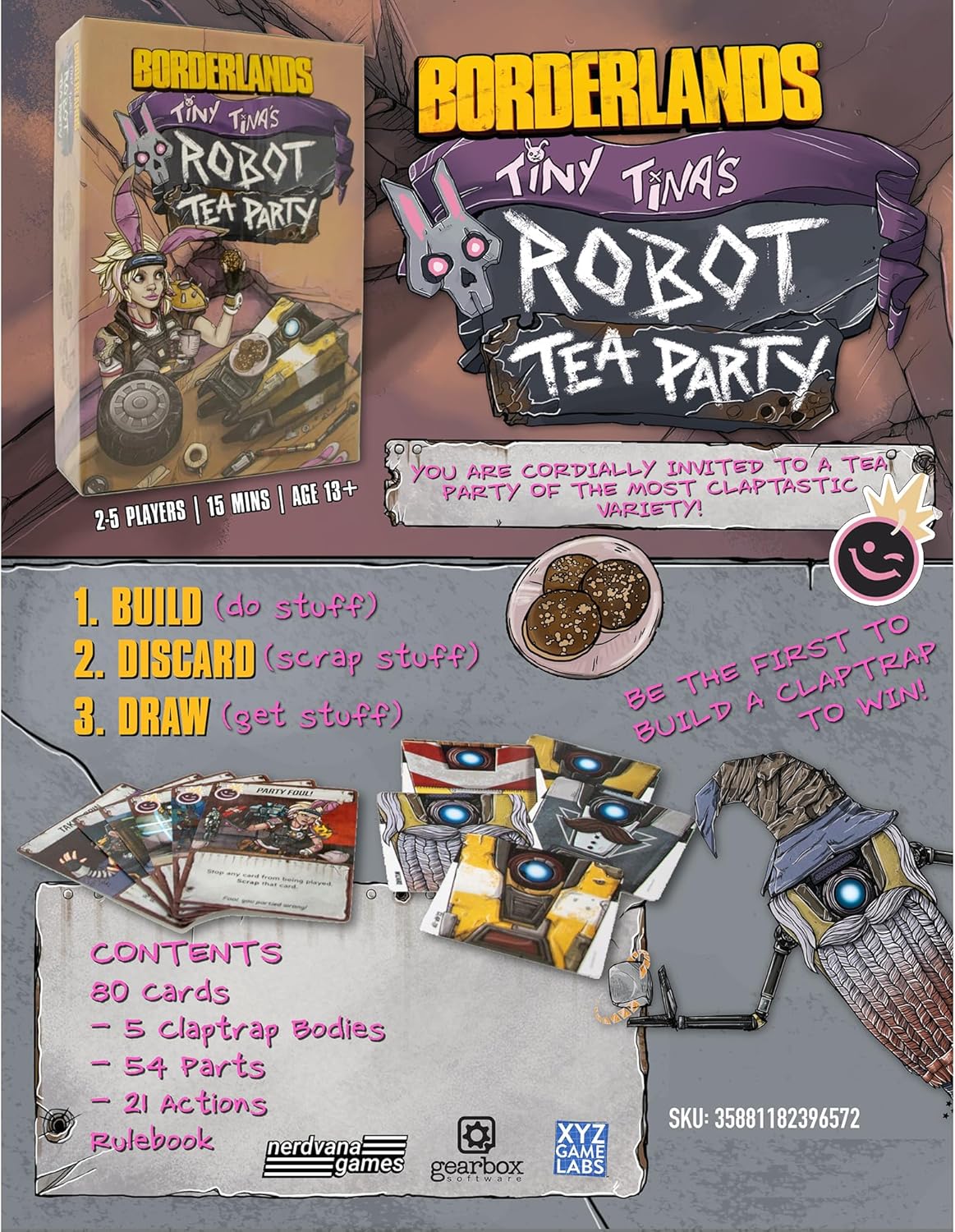 Nerdvana Games Borderlands: Tiny Tina's Robot Tea Party Card Game - Image 5