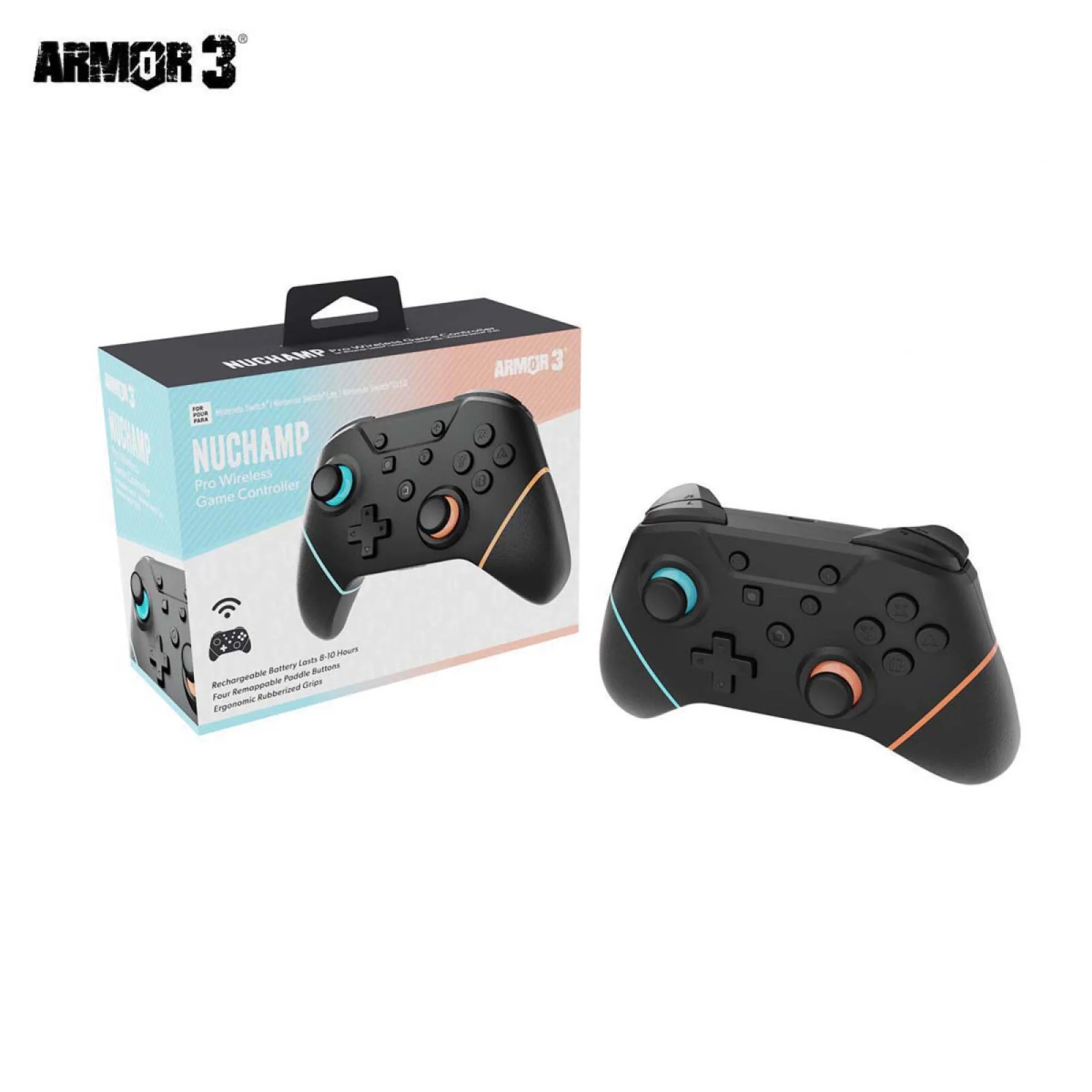 Nintendo Switch 2 Armor 3 NuChamp Wireless Controller (Blue/Orange)