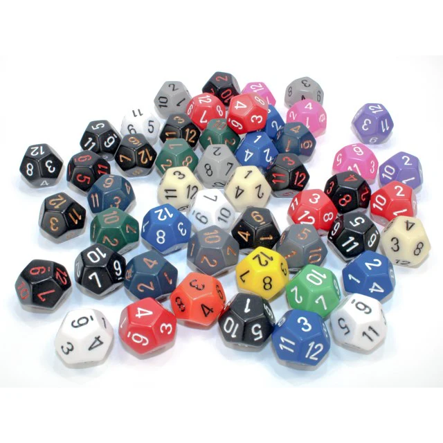 Opaque Bag of 50 Assorted Polyhedral d12