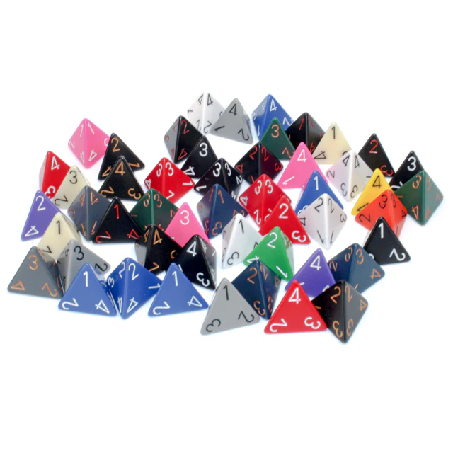 Opaque Bag of 50 Assorted Polyhedral d4