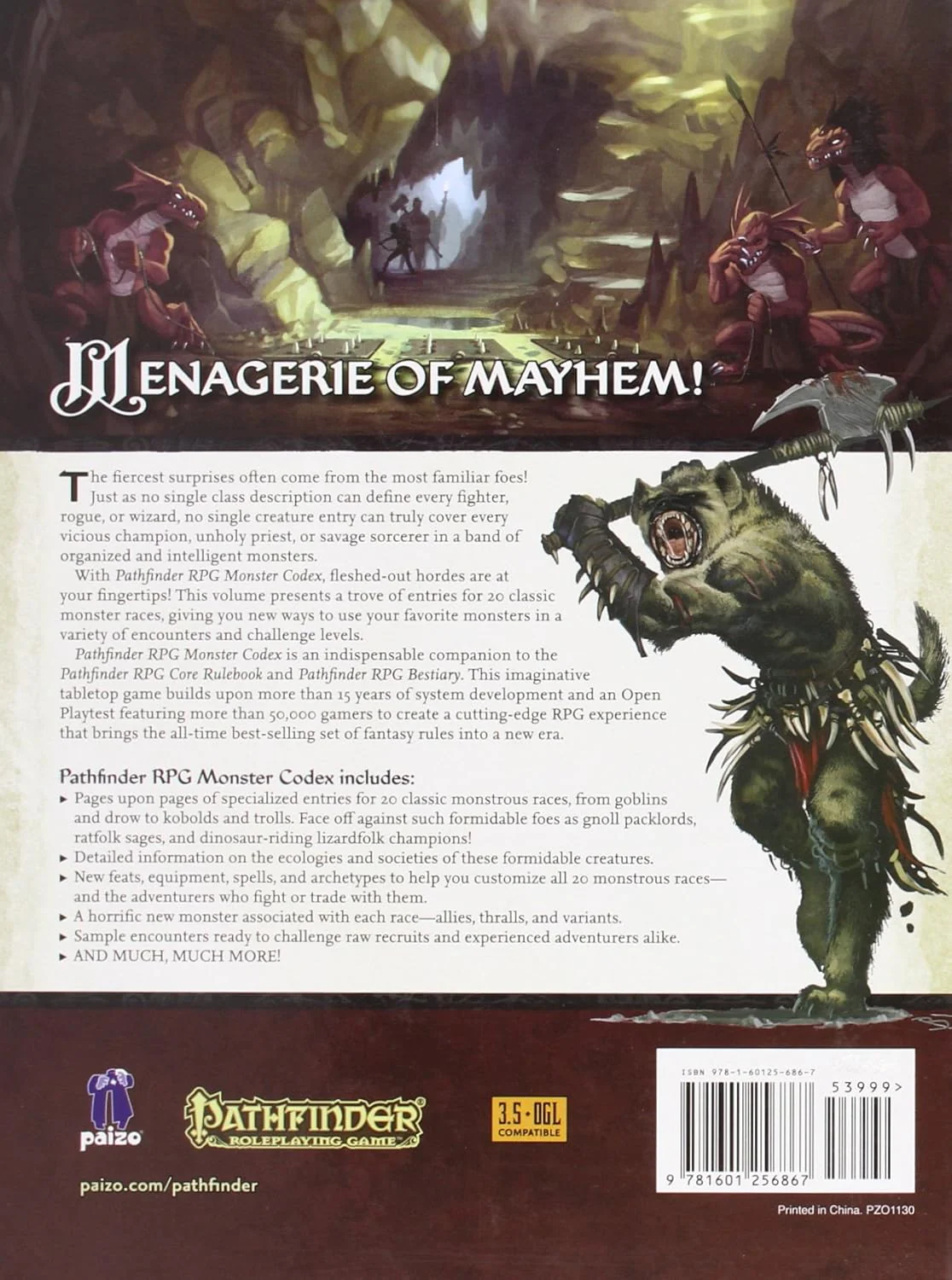 Paizo Pathfinder First Edition: Monster Codex RPG Book - Image 2
