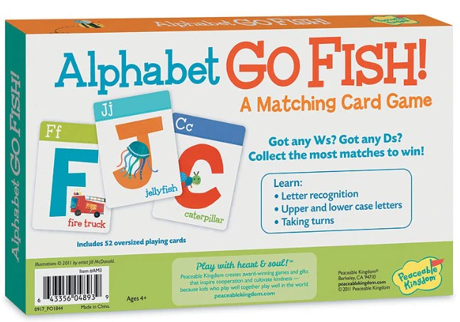 Peaceable Kingdom Alphabet Go Fish! Matching Playing Card Game - Image 2