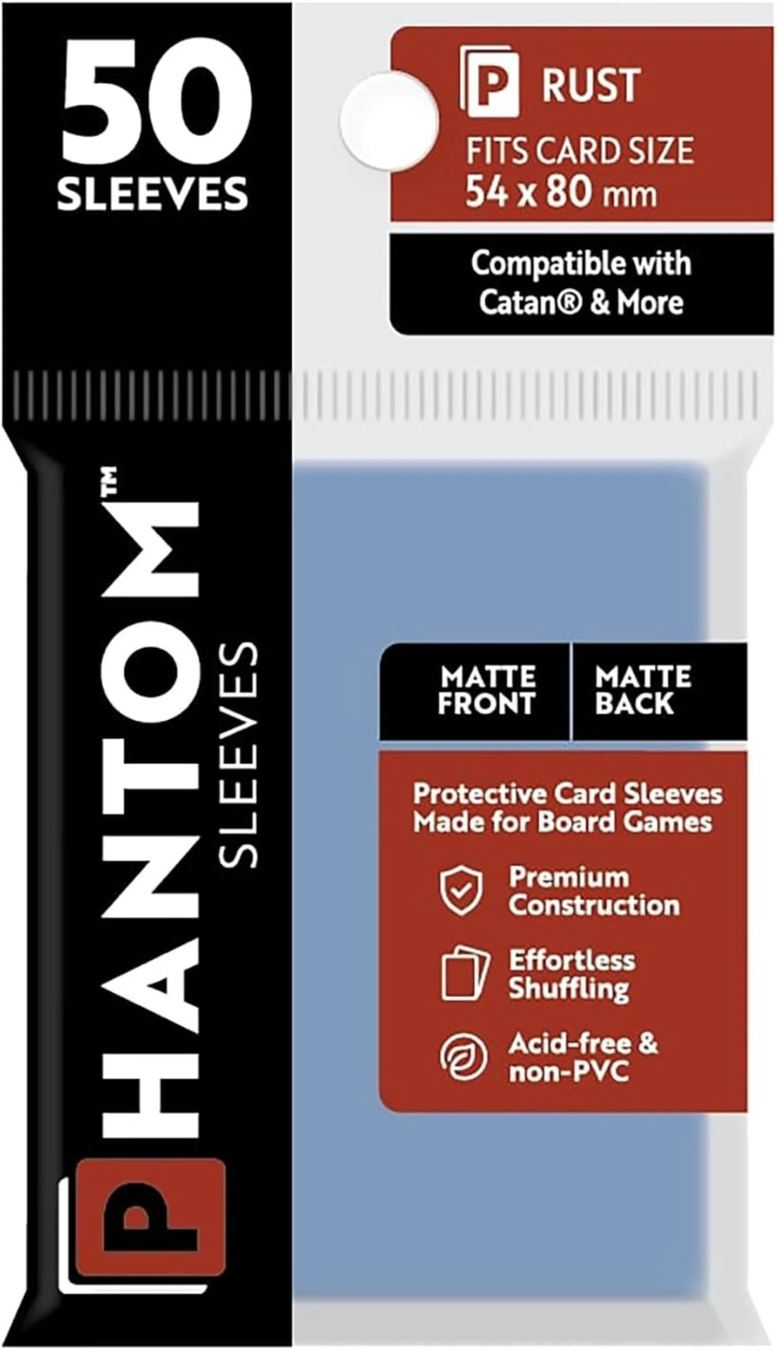 Phantom Sleeves: Rust Size (54mm x 80mm) - Matte/Matte (50)