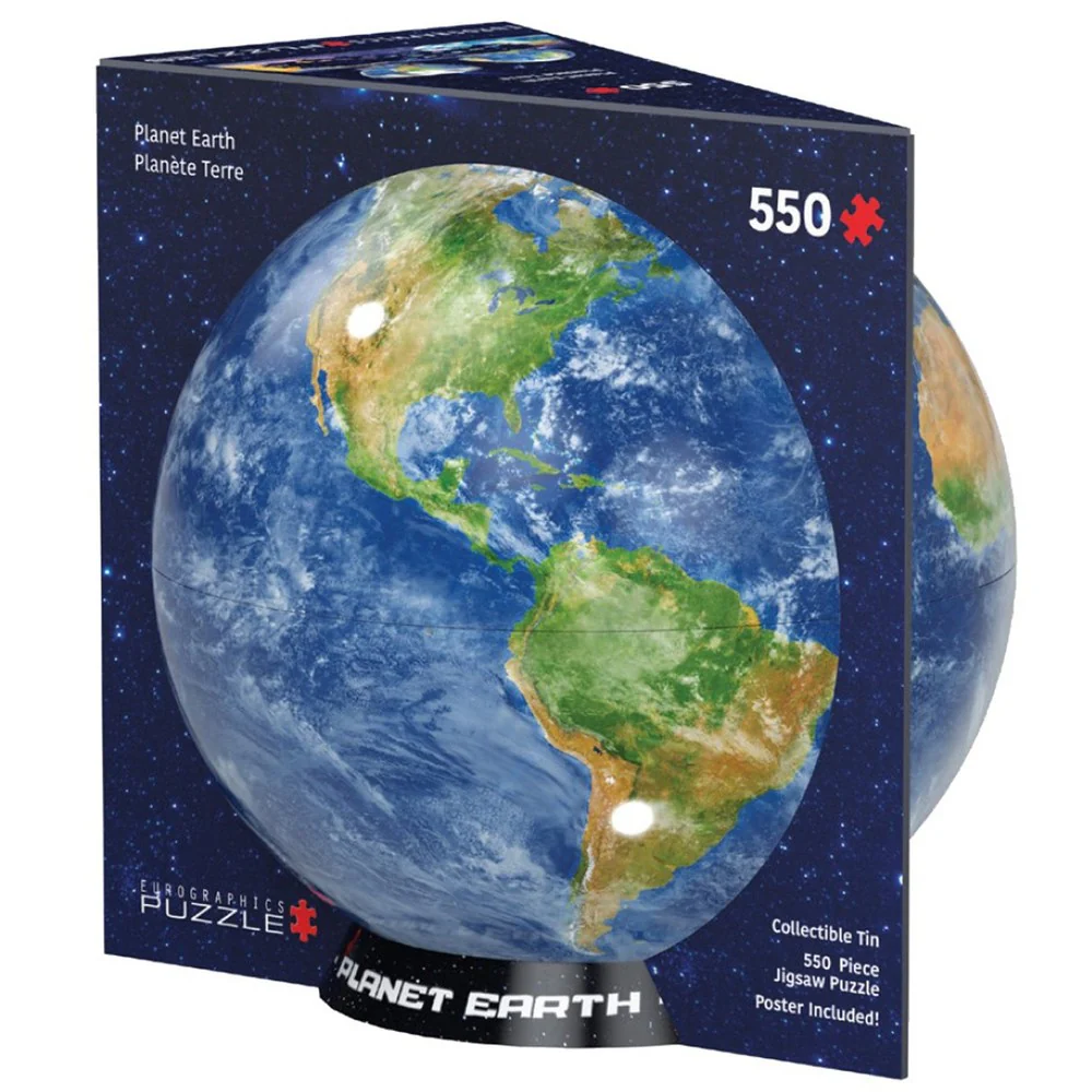 Planet Earth 550 Piece Puzzle Globe Tin