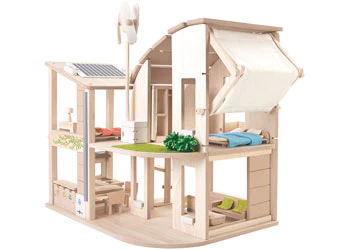 PlanToys - Green Dollhouse With Furniture