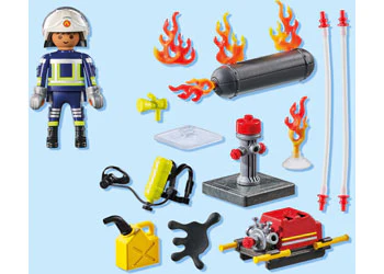 Playmobil - Firefighter with Water Pump - Image 4