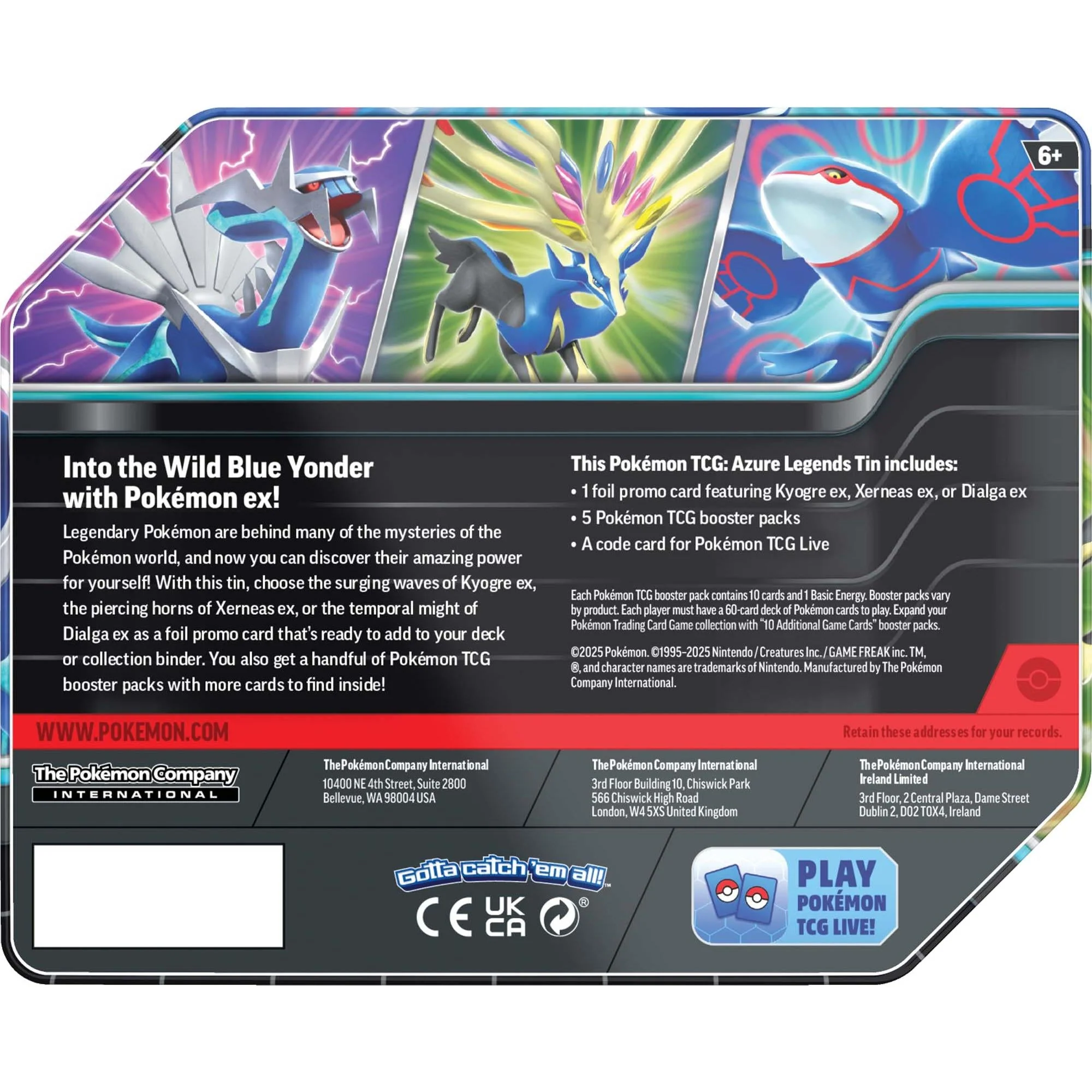 Pokemon Trading Card Game Azure Legends Tin - Image 4