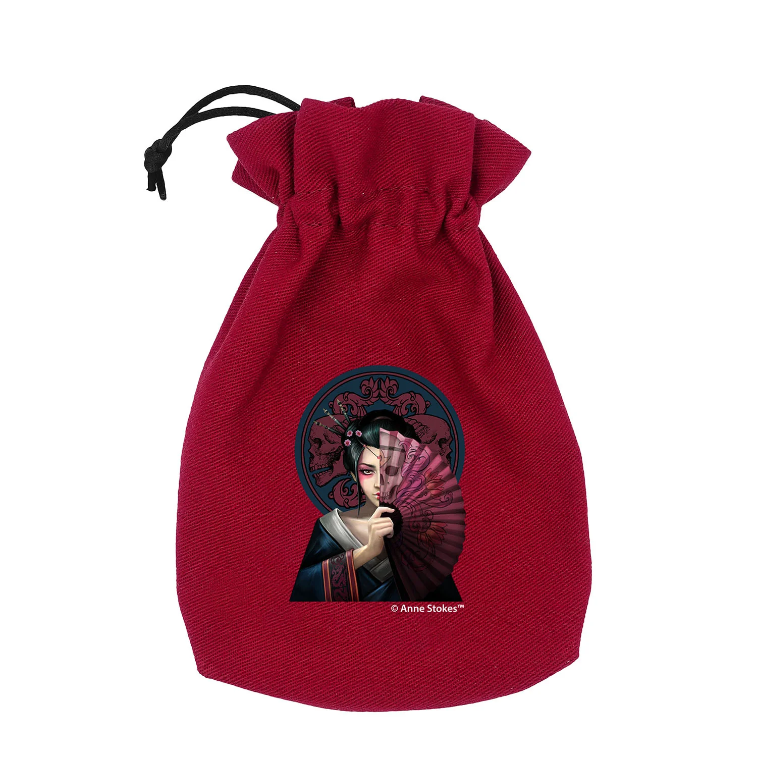 Q Workshop - Anne Stokes Dice Pouch - Geisha Skull