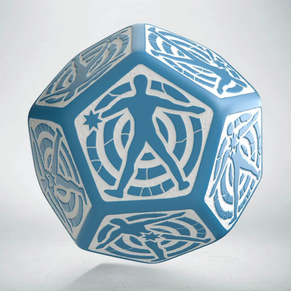 Q Workshop: D12 Hit Location Blue white die