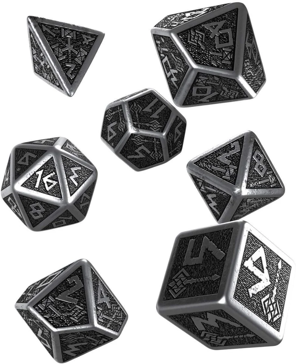 Q Workshop - Dwarven Metal RPG Dice Set - Black