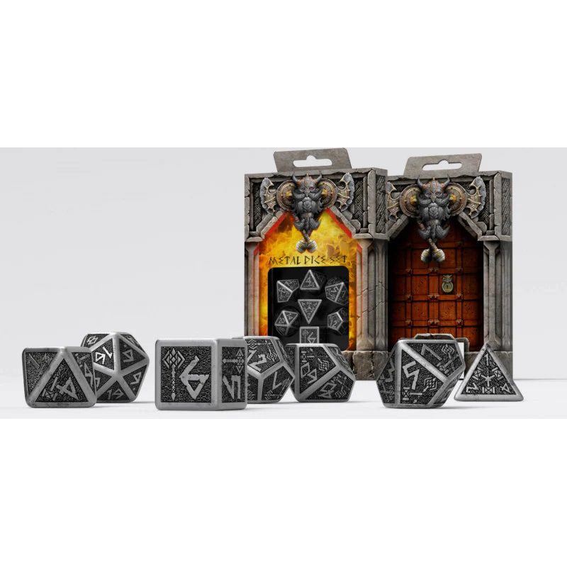 Q Workshop - Dwarven Metal RPG Dice Set - Black - Image 2
