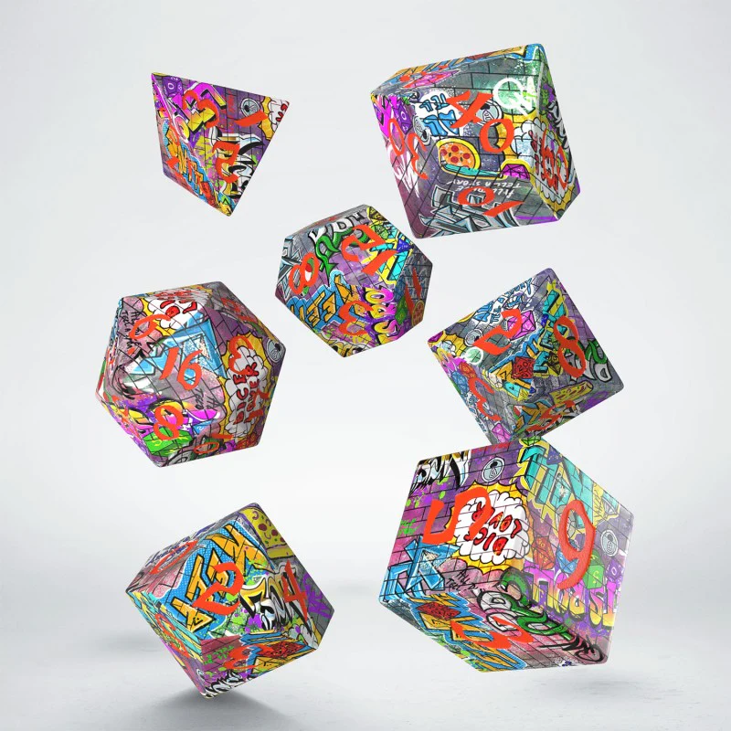 Q Workshop - Full Art RPG Dice Set - Grafitti - Image 2
