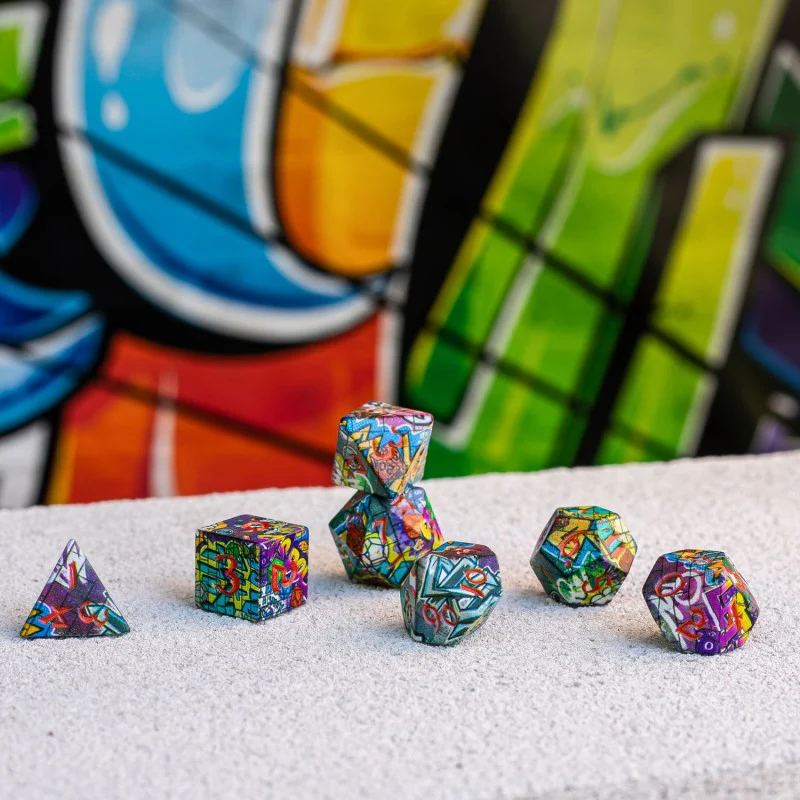 Q Workshop - Full Art RPG Dice Set - Grafitti - Image 3