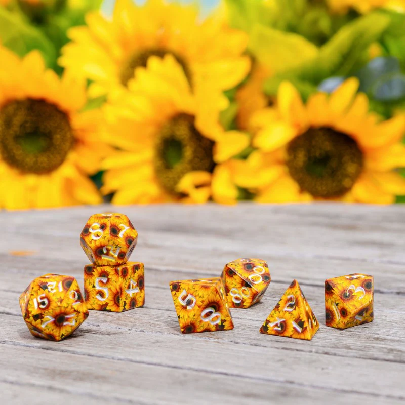 Q-Workshop - Full Art Sunflower RPG Dice Set - Image 3