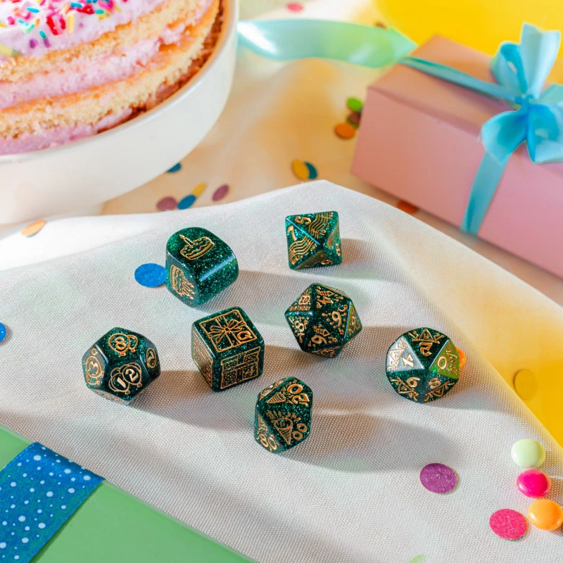 Q Workshop’s - Happy Birthday RPG Dice Set - Balloons - Image 3