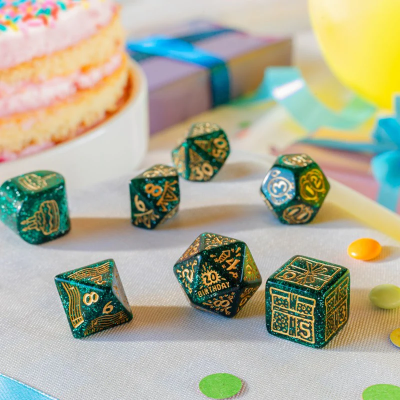 Q Workshop’s - Happy Birthday RPG Dice Set - Balloons - Image 4