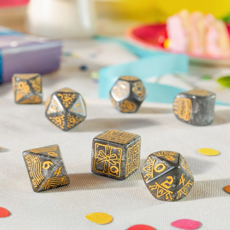 Q Workshop’s - Happy Birthday RPG Dice Set - Confetti - Image 5