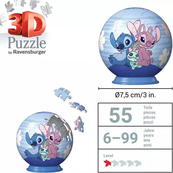 Ravensburger - 3D Stitch puzzle 54 Piece Puzzle - Disney Stitch, Angel and Scrump - Image 5