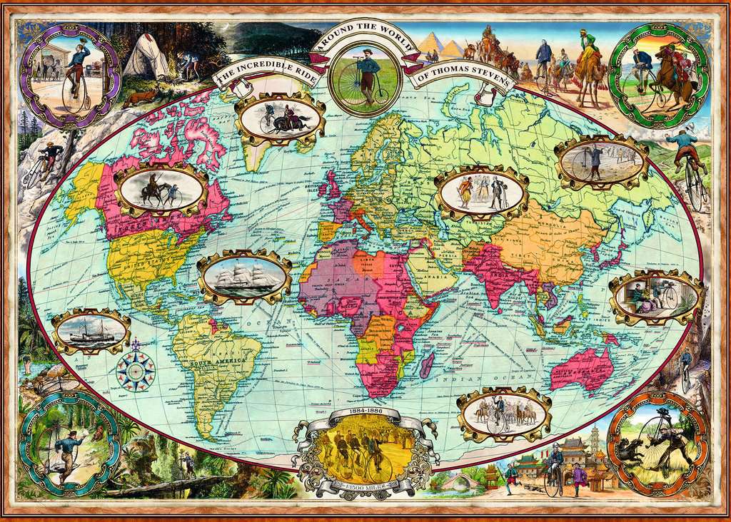Ravensburger - Around the World by Bike Puzzle 1000 Piece Jigsaw - Image 2