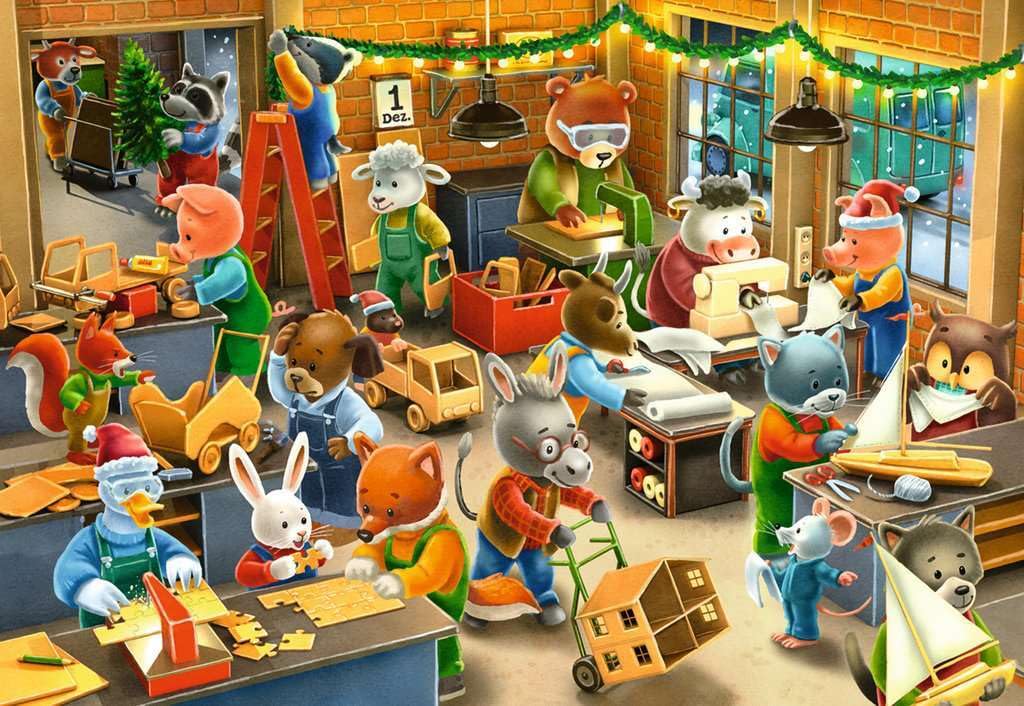 Ravensburger - Christmas Toy Factory 2x12 Piece Jigsaw - Image 3