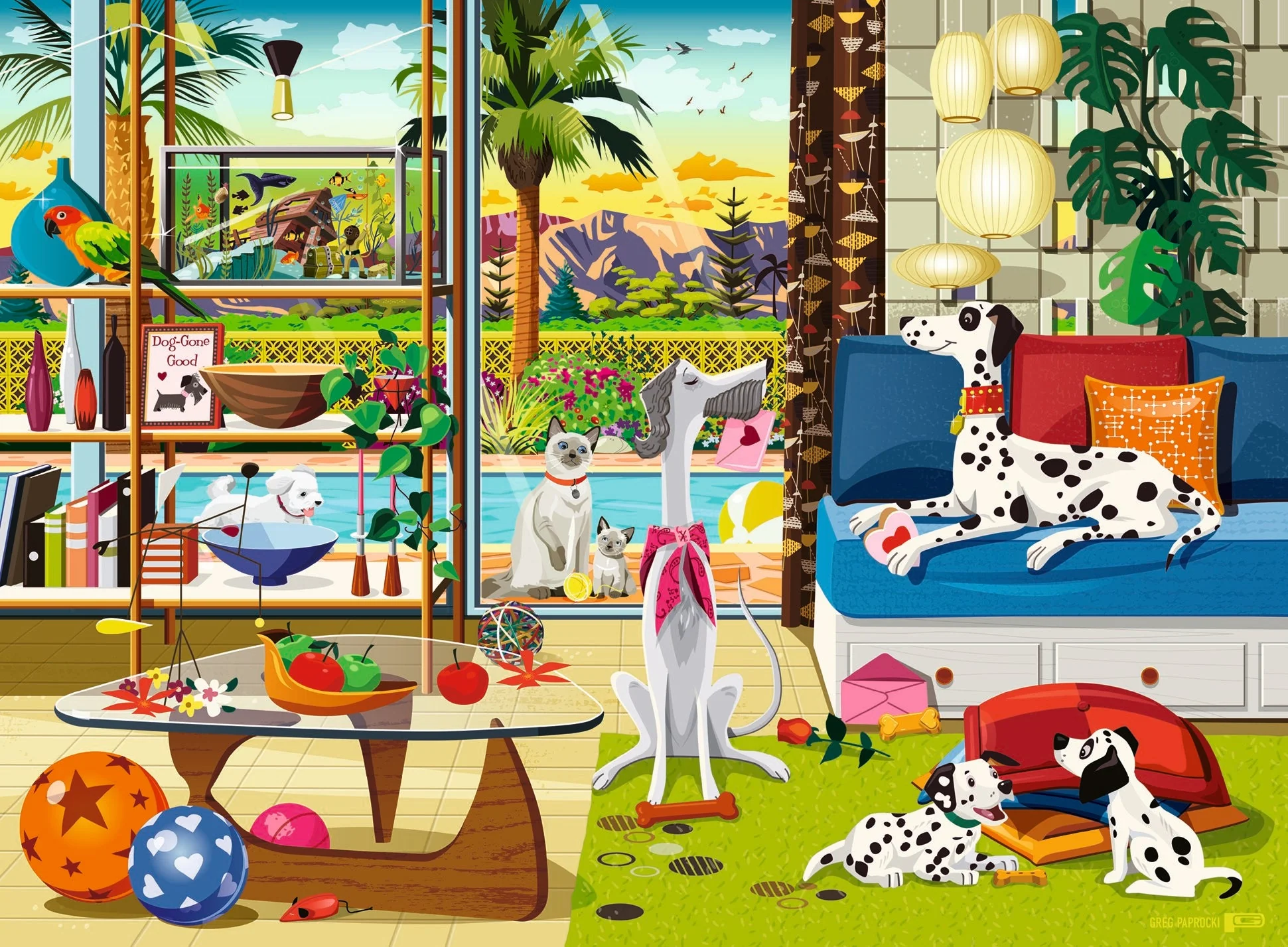 Ravensburger - Greg Paprocki: Pets of Palm Springs Puzzle 500 Pieces - Image 2