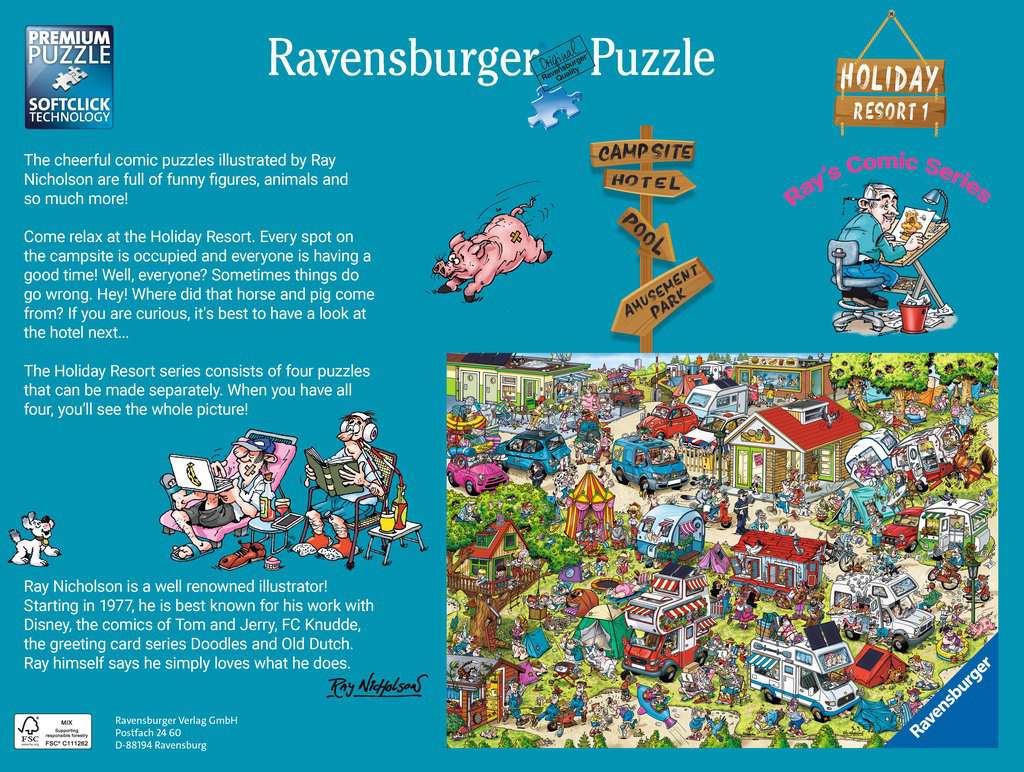 Ravensburger - Holiday Resort 1 The Campsite 1000 Piece Puzzle - Image 2