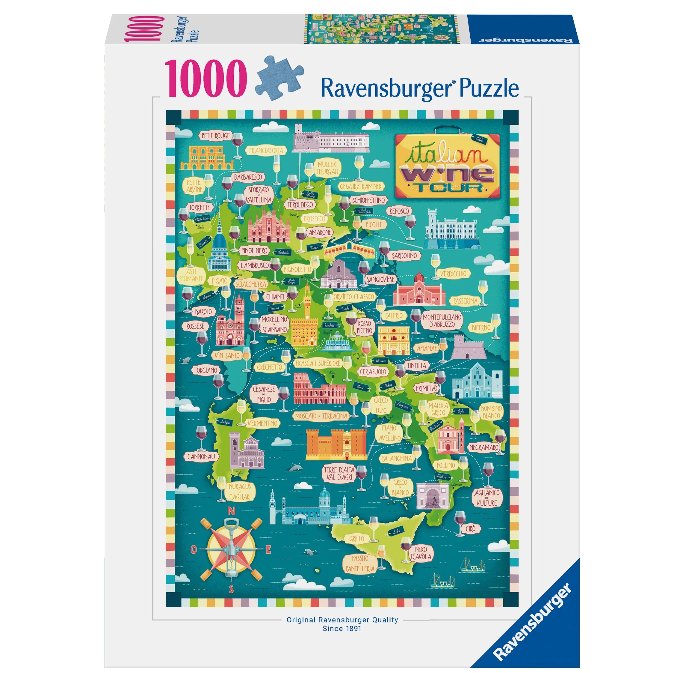 Ravensburger - Map of Italy Wines Puzzle 1000 Pieces
