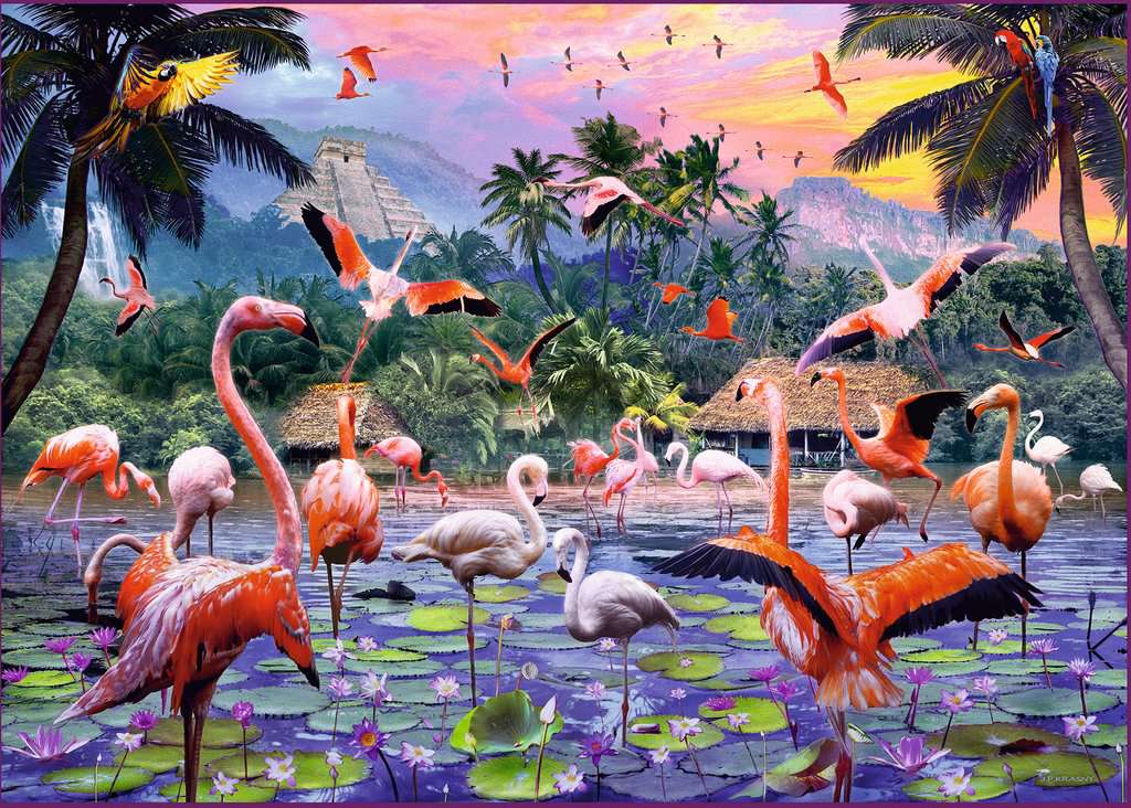 Ravensburger - Pink Flamingos - 1000 Piece Jigsaw - Image 2