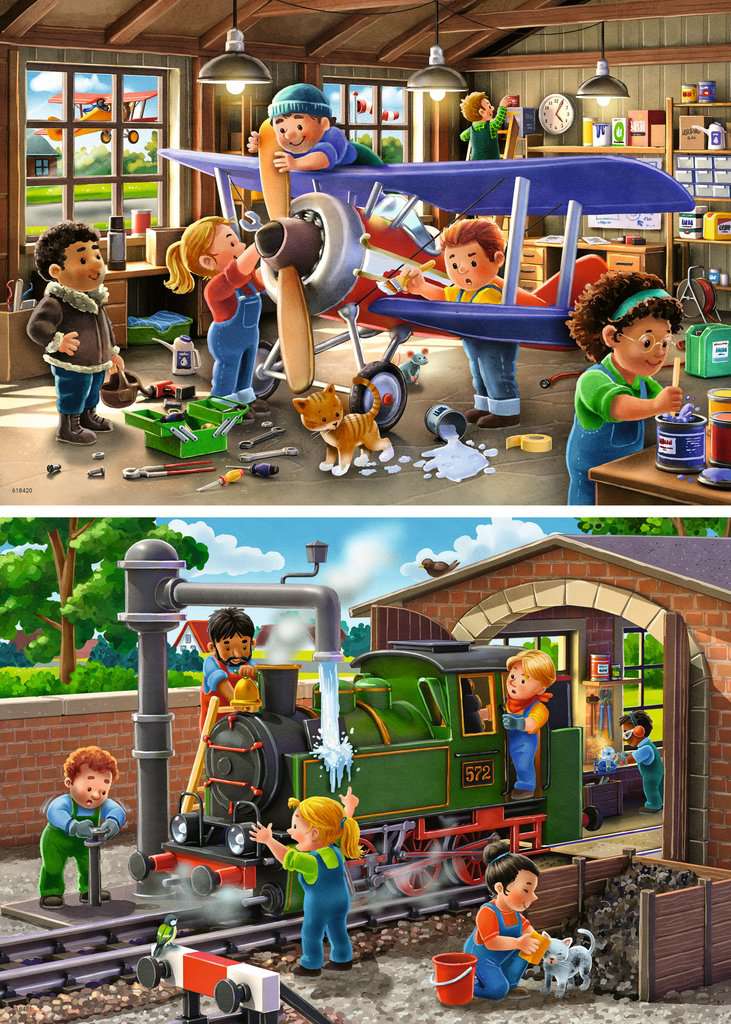 Ravensburger - Planes & Trains WT 2x12 Piece Jigsaw - Image 2