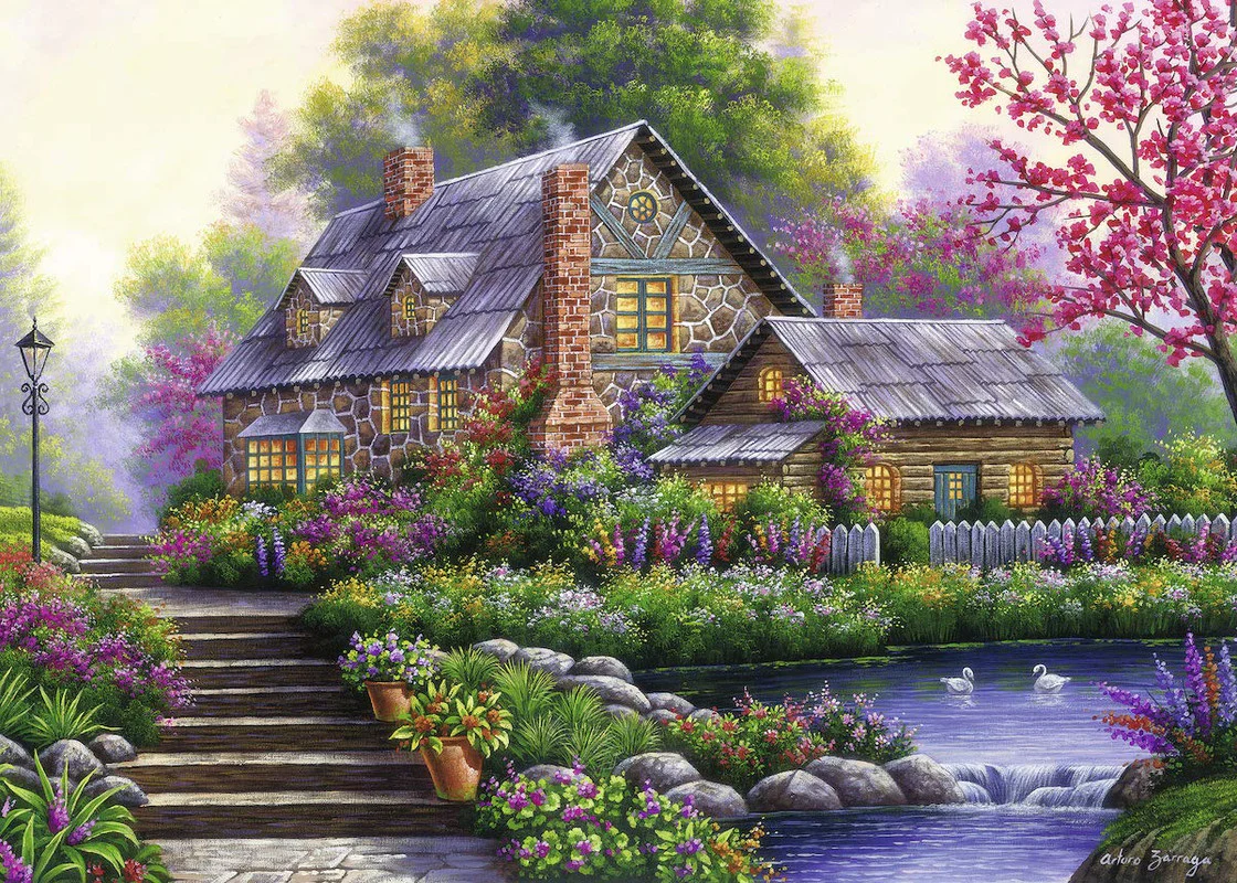 Ravensburger - Romantic Cottage - 1000 Piece Jigsaw - New Version - Image 2