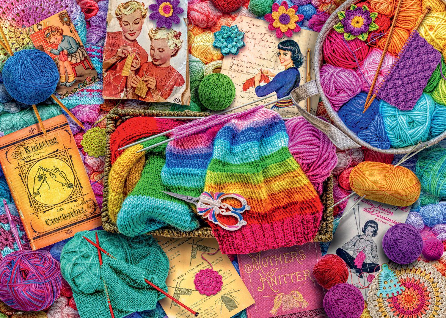 Ravensburger Vintage Knitting And Crochet 1000 Piece Puzzle - Image 3