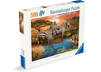 Ravensburger - Zebras at Waterhole Puzzle 500 Pieces - Image 3