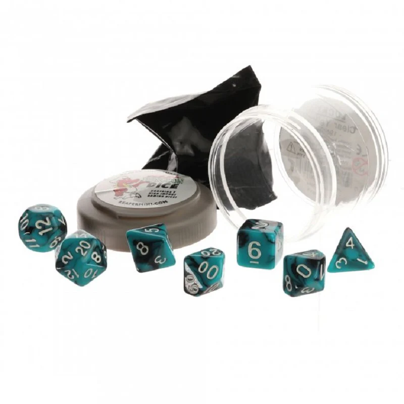 Reaper: Pizza Dungeon Dice: Dual - Teal & Black