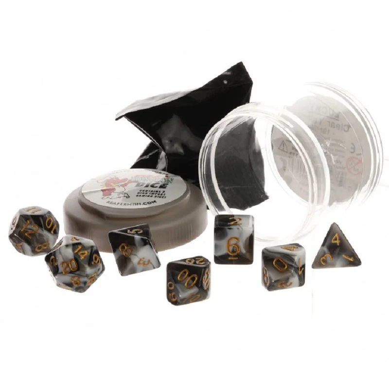 Reaper: Pizza Dungeon Dice: Dual - White & Black