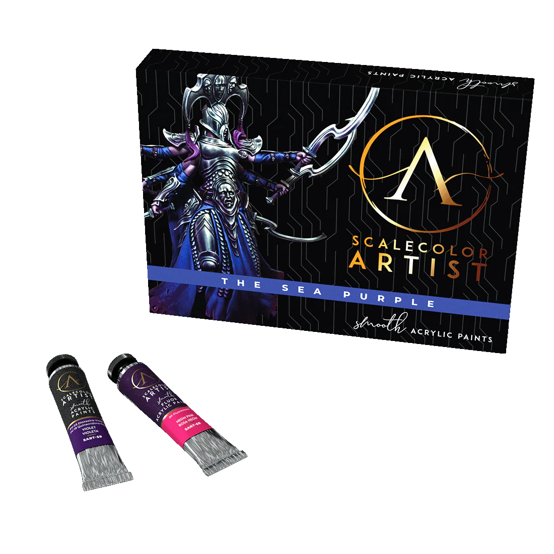 Scale 75 Scalecolor Artist Aclylics Heavy Body Paint 12-Piece Set - The Sea Purpple
