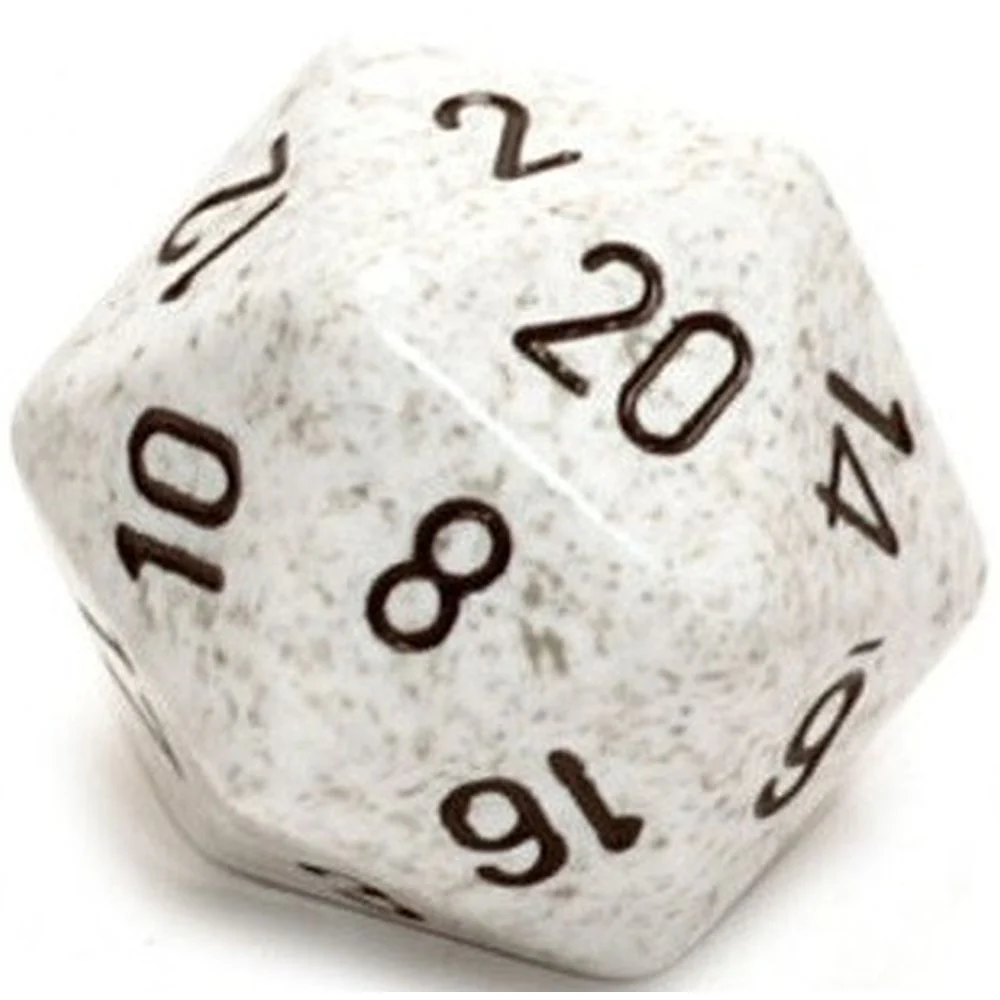 Speckled Arctic Camo 34mm d20 Dice