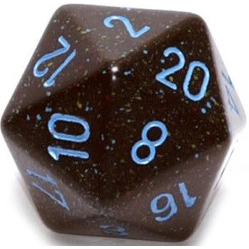 Speckled Blue Stars 34mm d20 Dice