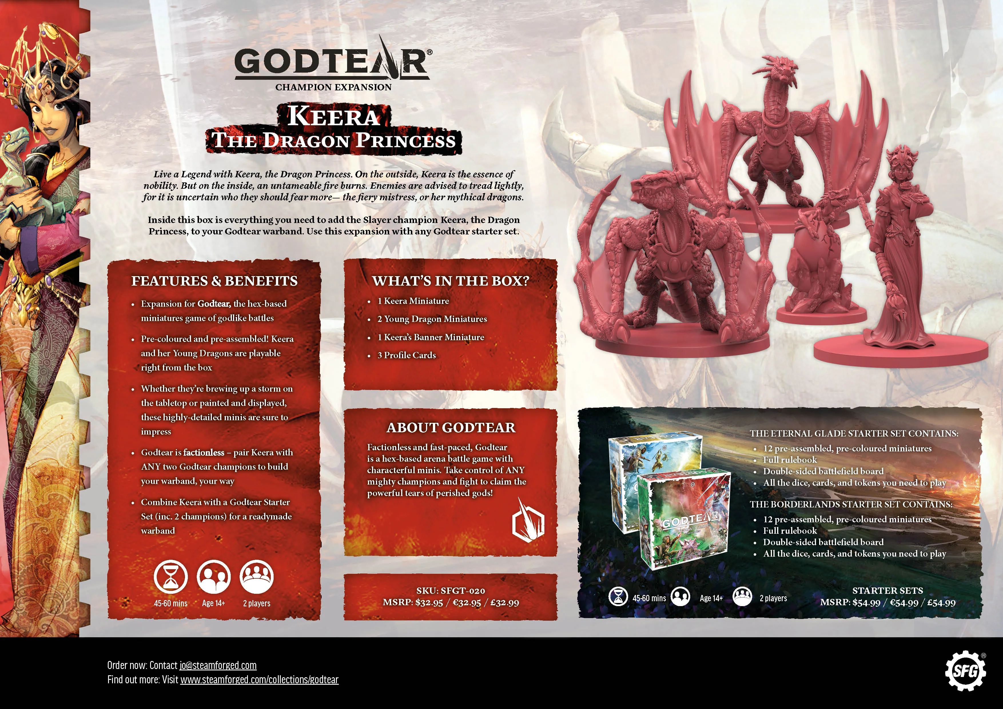 Steamforged Games Godtear Miniature - Keera, The Dragon Princess & Young Dragons - Image 2
