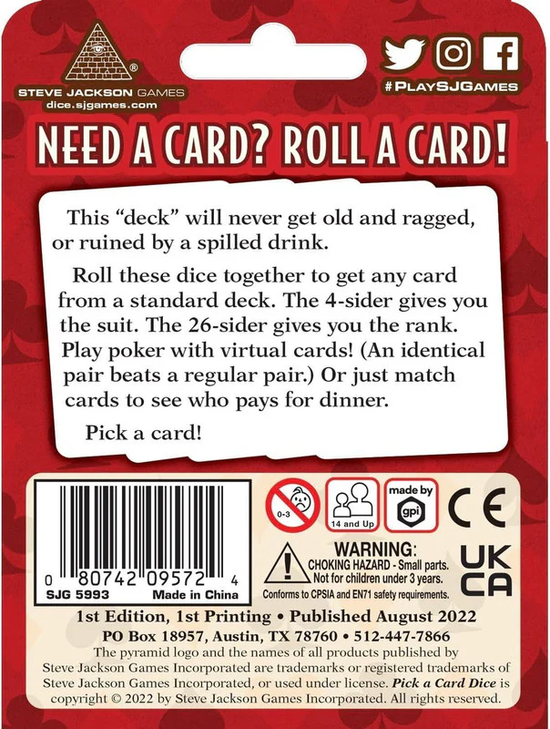 Steve Jackson Games - Pick a Card Dice - Image 2