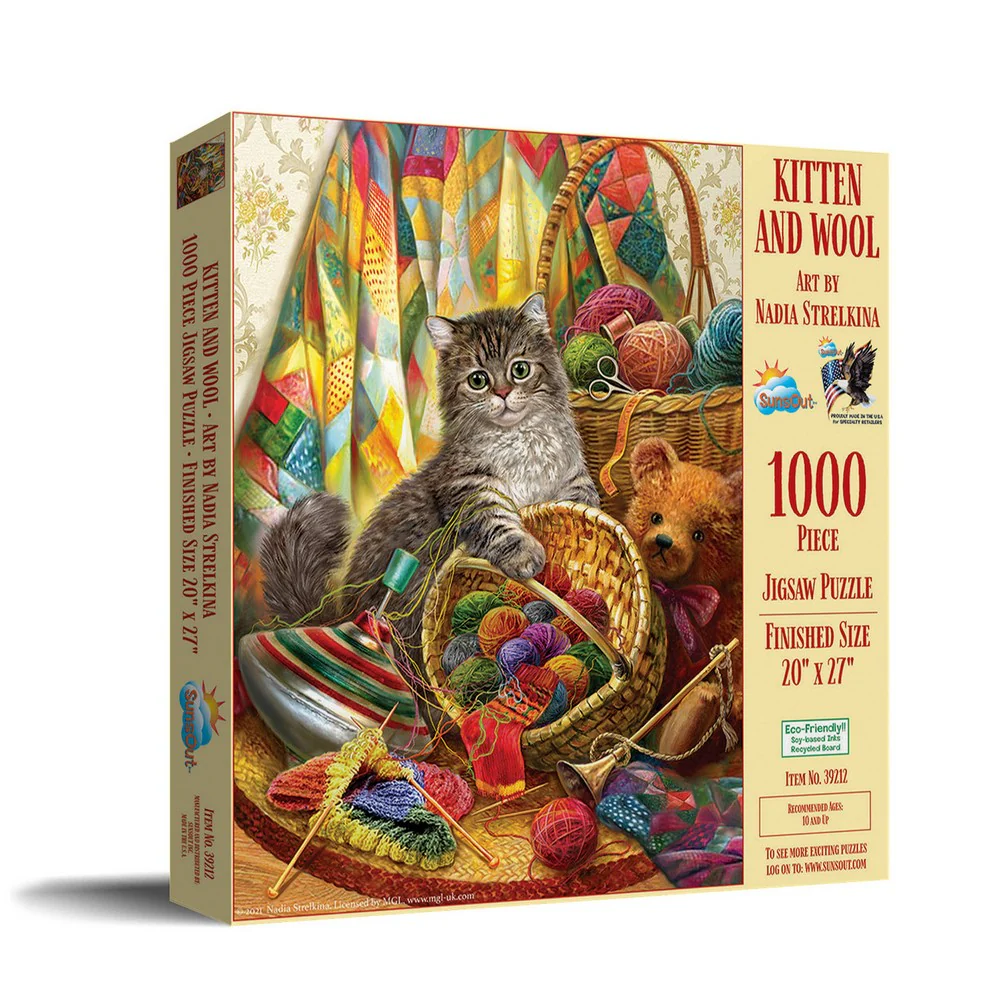 Sunsout - Kitten And Wool 1000 Piece Puzzle