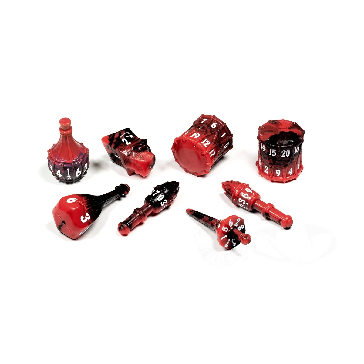 Tabletop Tycoon - Polyhero Bard Dice 8-Piece Set - Harlequin