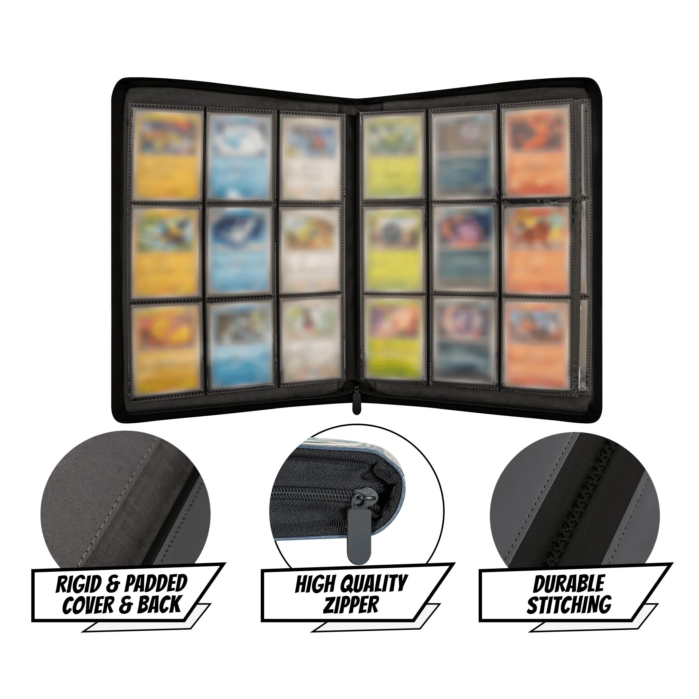 TCG Faux-Leather Elemental Trading Card Binder - 257649 - Image 6