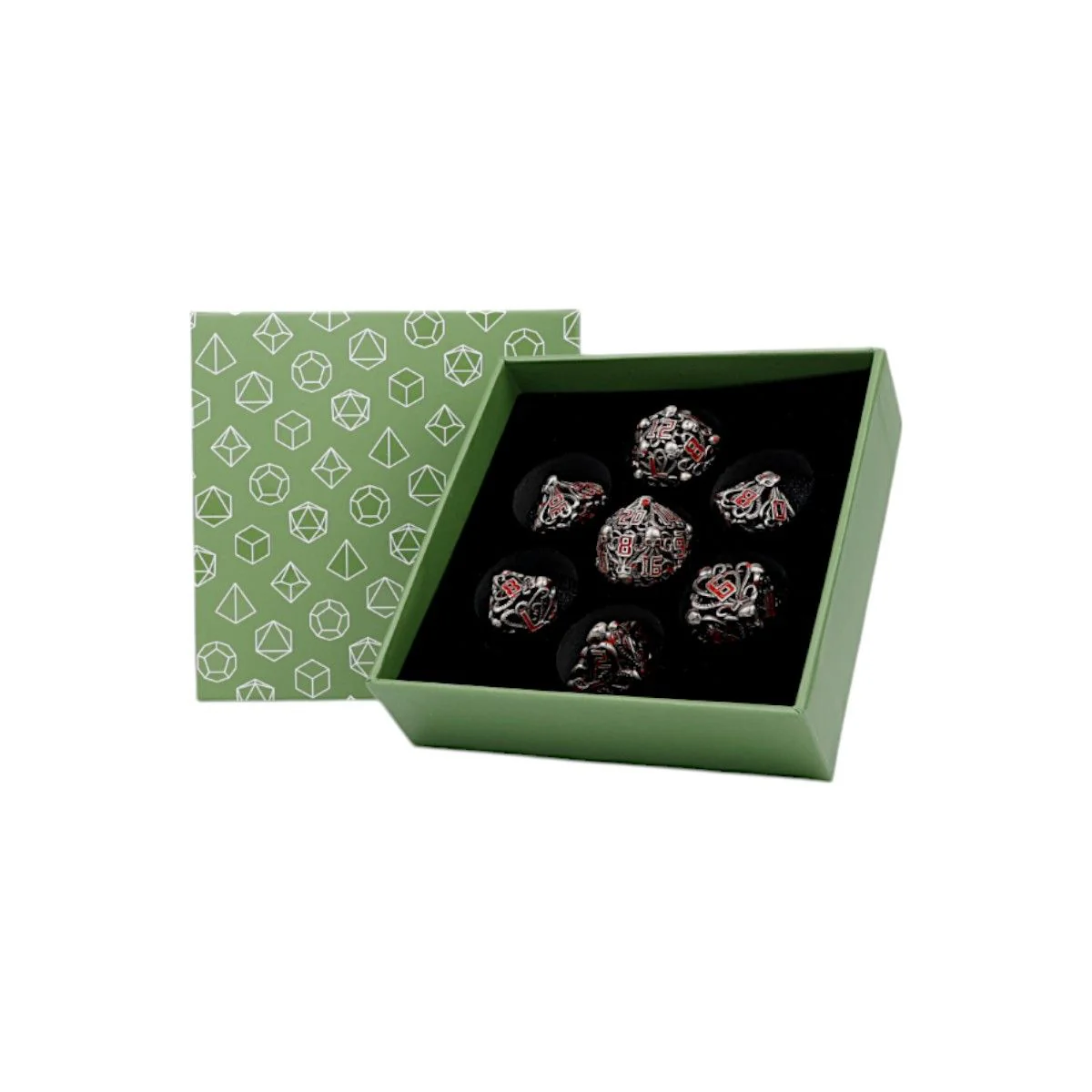 Tentacular Dice Set Bloodied Metal