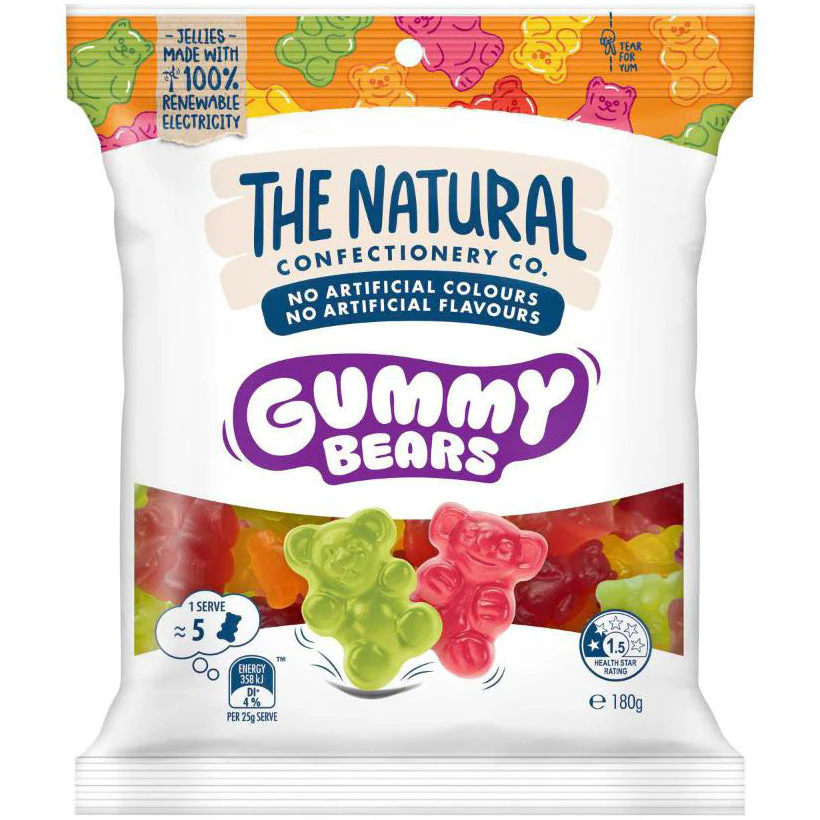 The Natural Confectionery Co. Gummy Bears 180g